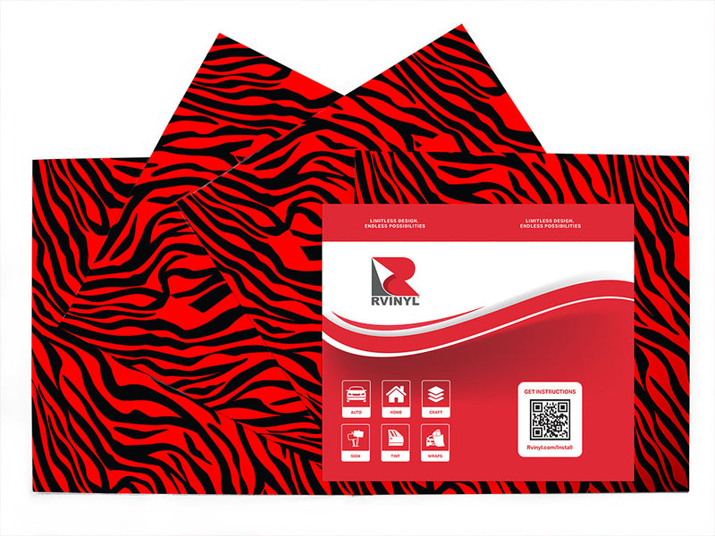 red tiger animal print Craft Vinyl Sheet Pack