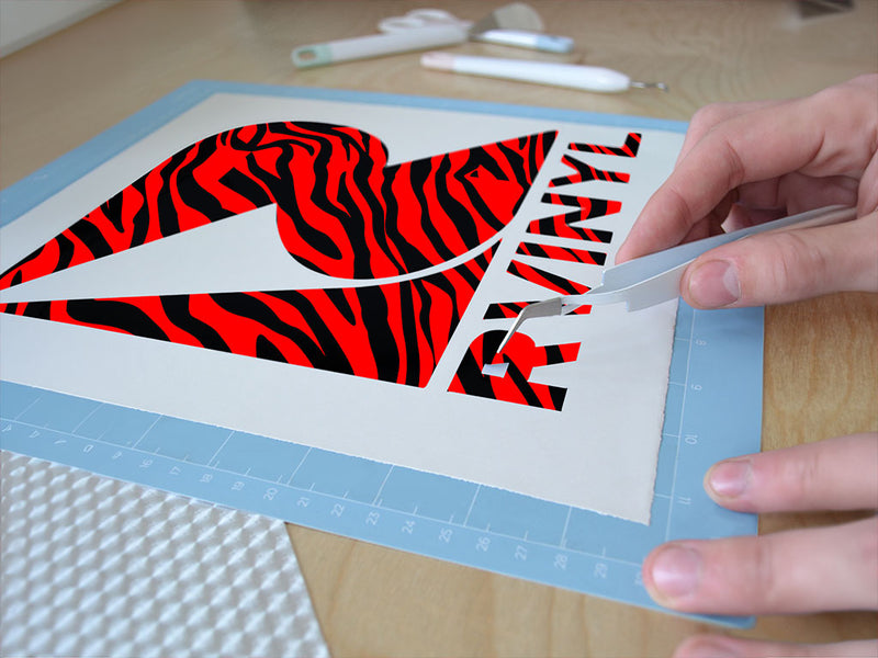 red tiger animal print Easy Weed Craft Vinyl