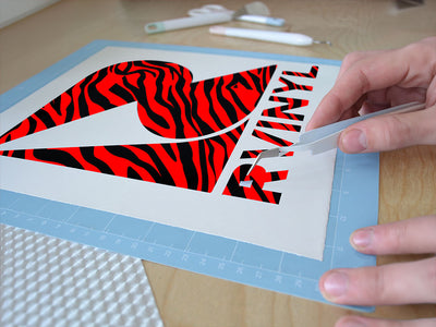 red tiger animal print Easy Weed Craft Vinyl