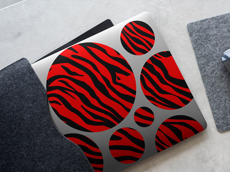 red tiger animal print DIY Laptop Stickers
