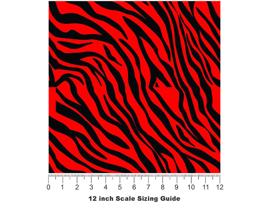 Red Tiger Vinyl Film Pattern Size 12 inch Scale~Rwraps Red Tiger Sizing Chart~3