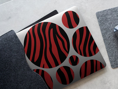 red zebra animal print DIY Laptop Stickers