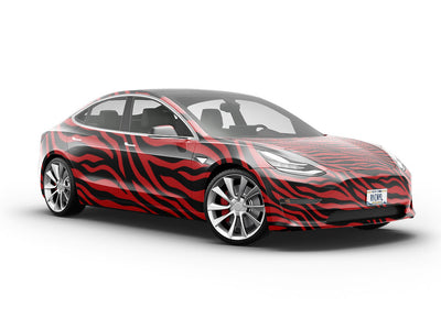 Red Zebra Vehicle Vinyl Wrap