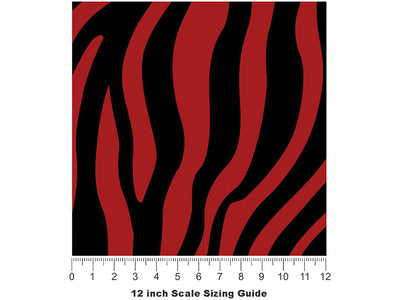 Red Zebra Vinyl Film Pattern Size 12 inch Scale~Rwraps Red Zebra Sizing Chart~3