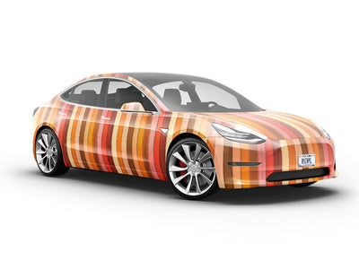 Redwood Gradient Wood Plank Vehicle Vinyl Wrap