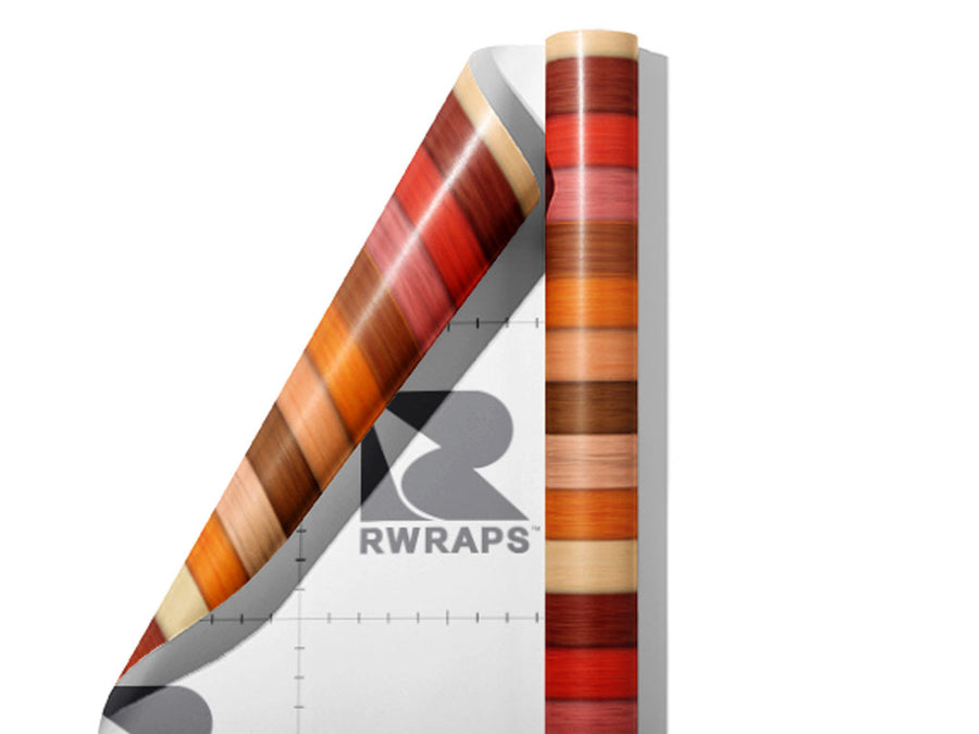 Redwood Gradient Wood Plank Wrap Film Sheets~Rwraps Series 914 Redwood Gradient Wood Plank Scrolled Sheet~4