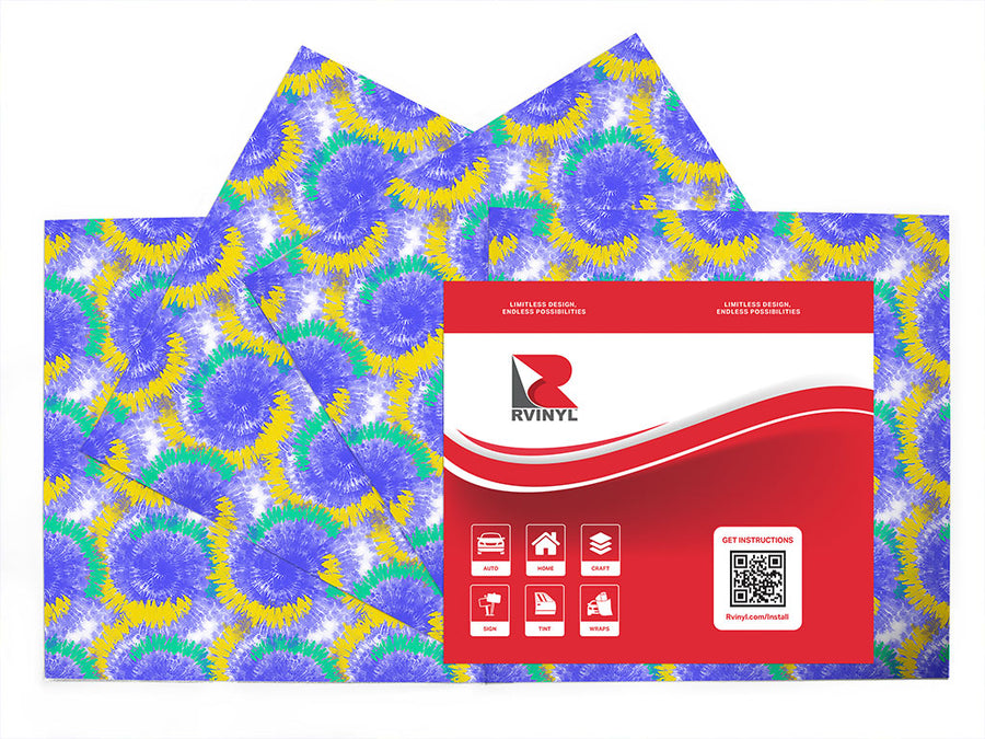 refracting light tie dye Craft Vinyl Sheet Pack