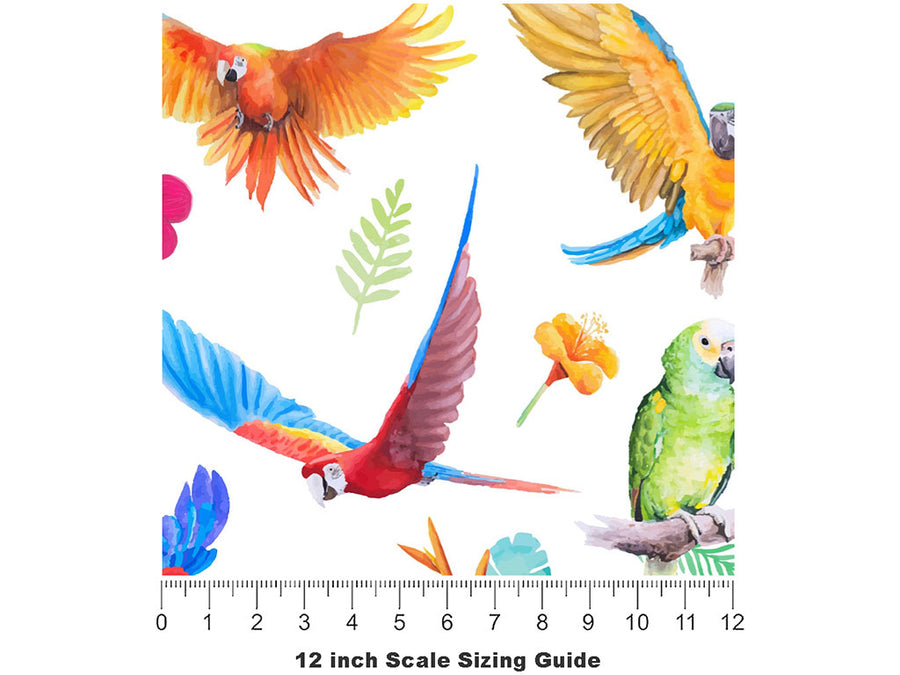Repeat This Birds Vinyl Film Pattern Size 12 inch Scale~Rwraps Repeat This Birds Sizing Chart~2