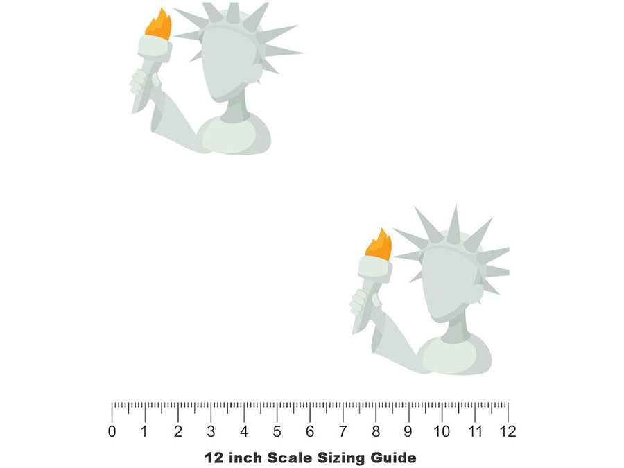 Represent NYC Americana Vinyl Film Pattern Size 12 inch Scale~Rwraps Represent NYC Americana Sizing Chart~3