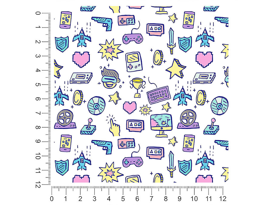 retro doodles gaming 1ft x 1ft Craft Sheets