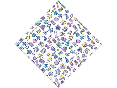 Retro Doodles Gaming Vinyl Wrap Pattern