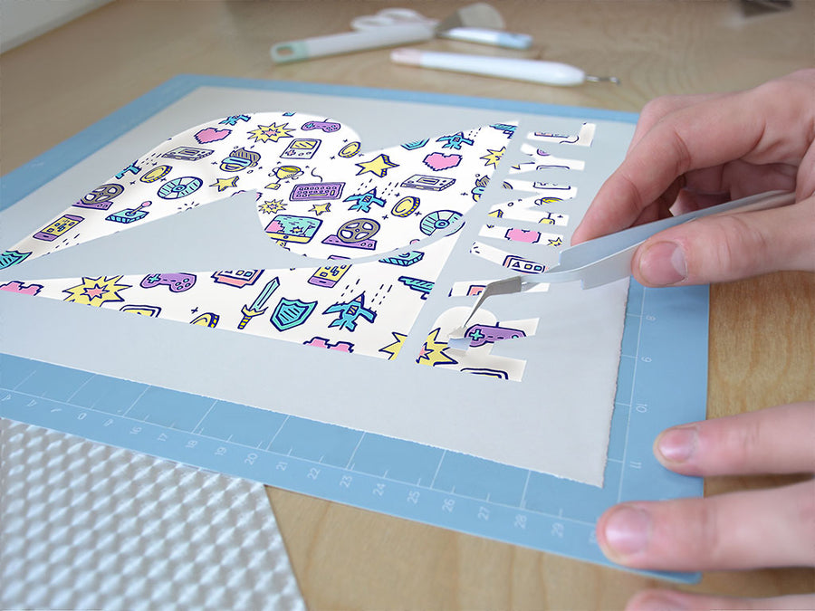 retro doodles gaming Easy Weed Craft Vinyl