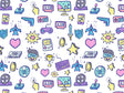 Retro Doodles Gaming Vinyl Wrap Pattern~Rwraps Series 914 Digitally Printed Vinyl Wrap~0