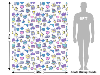 Retro Doodles Gaming Vehicle Wrap Scale~Rwraps Series 914 Retro Doodles Gaming Measurements~1