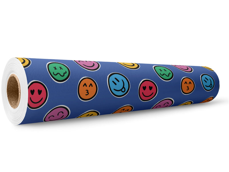 Retro Faces Emoji Wrap Film Wholesale Roll~Rwraps Series 914 Digitally Printed Vinyl Roll~5