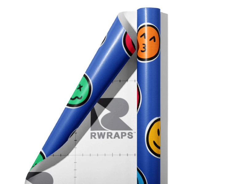 Retro Faces Emoji Wrap Film Sheets~Rwraps Series 914 Retro Faces Emoji Scrolled Sheet~3
