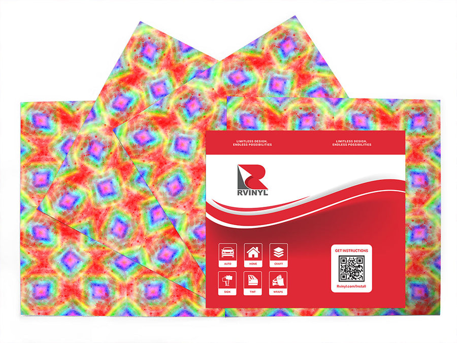 retro flashback tie dye Craft Vinyl Sheet Pack