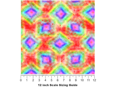 Retro Flashback Tie Dye Vinyl Film Pattern Size 12 inch Scale~Rwraps Retro Flashback Tie Dye Sizing Chart~2