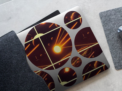 retro universe science fiction DIY Laptop Stickers