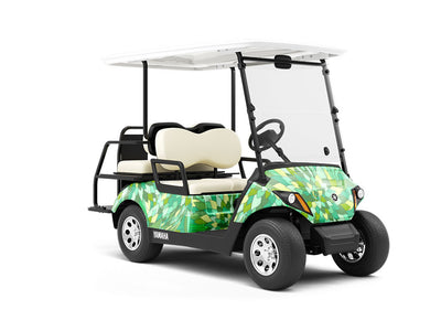 Reverend Green Floral Wrapped Golf Cart