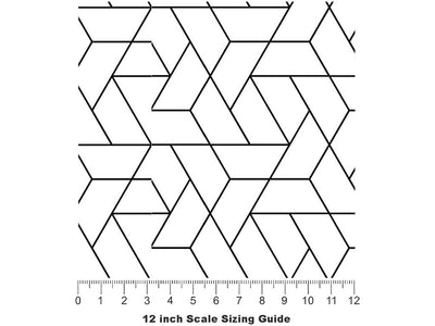 Rhomboid Triangles Tile Vinyl Film Pattern Size 12 inch Scale~Rwraps Rhomboid Triangles Tile Sizing Chart~3