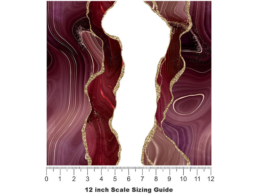 Rich Wine Gemstone Vinyl Film Pattern Size 12 inch Scale~Rwraps Rich Wine Gemstone Sizing Chart~2