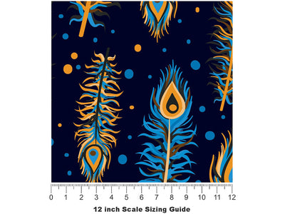 Richly Worn Birds Vinyl Film Pattern Size 12 inch Scale~Rwraps Richly Worn Birds Sizing Chart~2