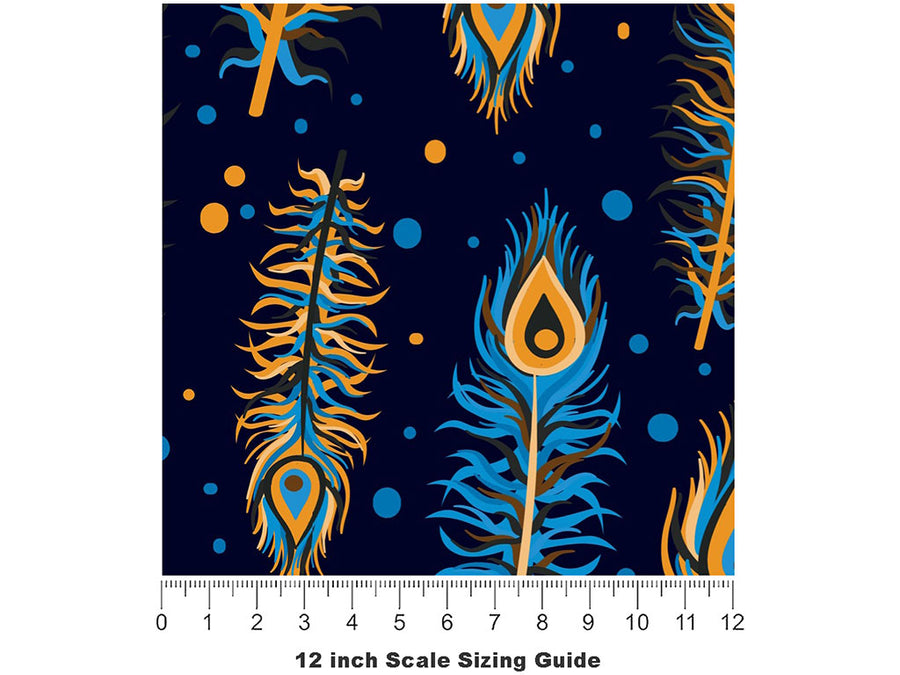 Richly Worn Birds Vinyl Film Pattern Size 12 inch Scale~Rwraps Richly Worn Birds Sizing Chart~2
