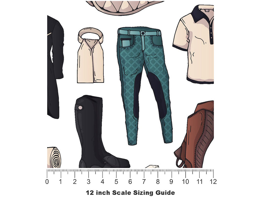 Riding Attire Sport Vinyl Film Pattern Size 12 inch Scale~Rwraps Riding Attire Sport Sizing Chart~2
