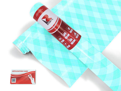 rigid aqua argyle Craft Vinyl Roll