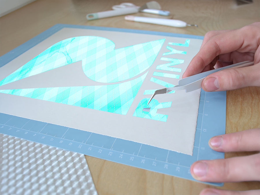 rigid aqua argyle Easy Weed Craft Vinyl