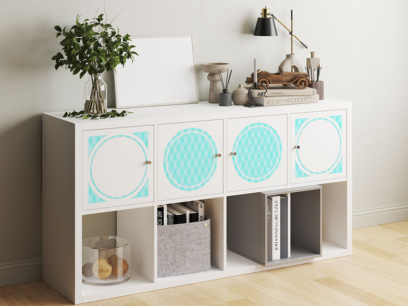 rigid aqua argyle DIY Furniture Stickers