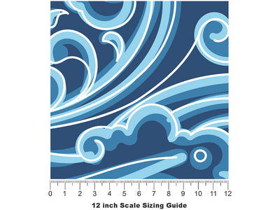 Rip Current Water Vinyl Film Pattern Size 12 inch Scale~Rwraps Rip Current Water Sizing Chart~2