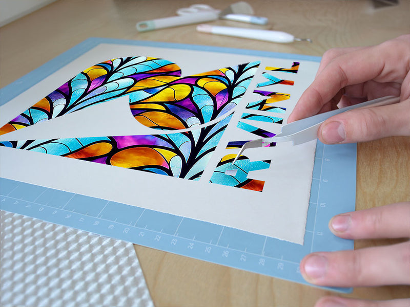 rising stalks stained glass Easy Weed Craft Vinyl