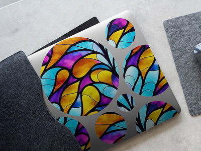 rising stalks stained glass DIY Laptop Stickers