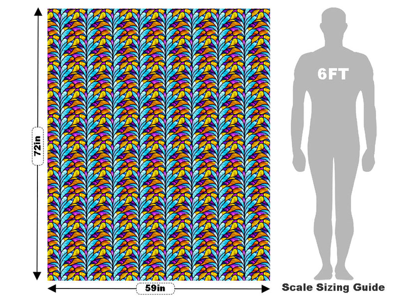 Rising Stalks Stained Glass Vehicle Wrap Scale~Rwraps Series 914 Rising Stalks Stained Glass Measurements~1