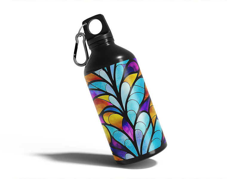 rising stalks stained glass Water Bottle DIY Stickers