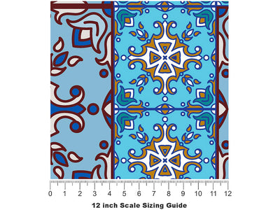 River Flow Tile Vinyl Film Pattern Size 12 inch Scale~Rwraps River Flow Tile Sizing Chart~3