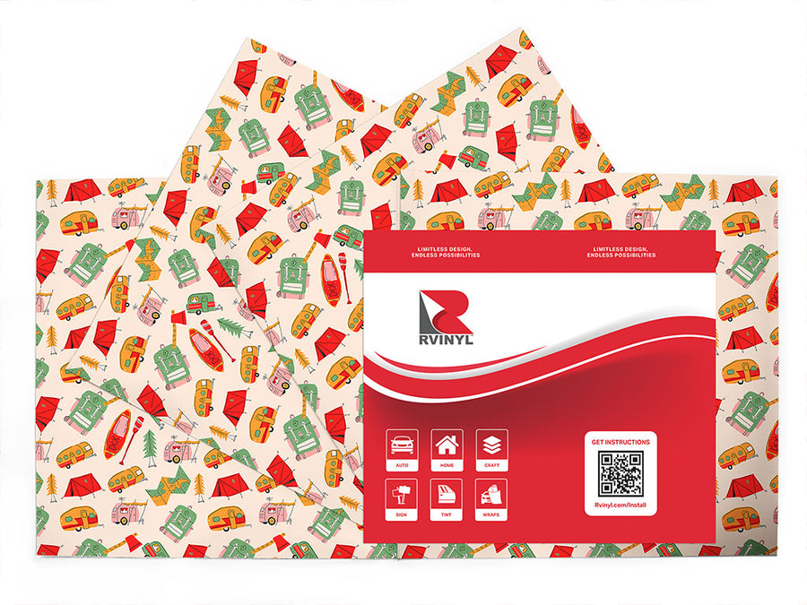 road trip camping Craft Vinyl Sheet Pack