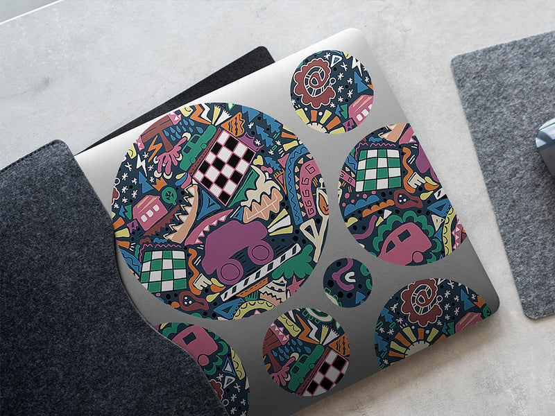 road trip mosaic DIY Laptop Stickers