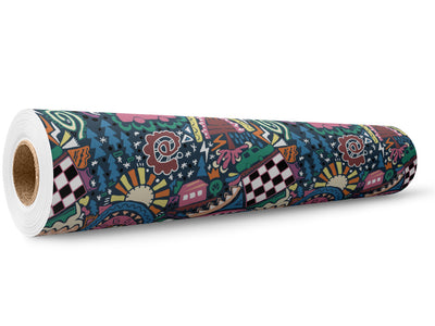 Road Trip Mosaic Wrap Film Wholesale Roll~Rwraps Series 914 Digitally Printed Vinyl Roll~5
