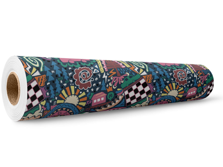Road Trip Mosaic Wrap Film Wholesale Roll~Rwraps Series 914 Digitally Printed Vinyl Roll~5