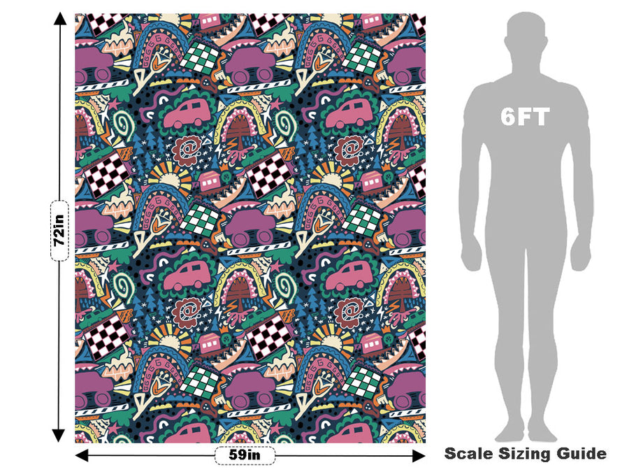 Road Trip Mosaic Vehicle Wrap Scale~Rwraps Series 914 Road Trip Mosaic Measurements~1