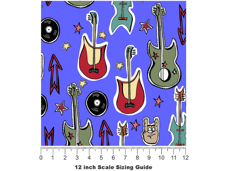 Rock On Music Vinyl Film Pattern Size 12 inch Scale~Rwraps Rock On Music Sizing Chart~2