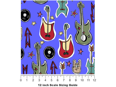 Rock On Music Vinyl Film Pattern Size 12 inch Scale~Rwraps Rock On Music Sizing Chart~2