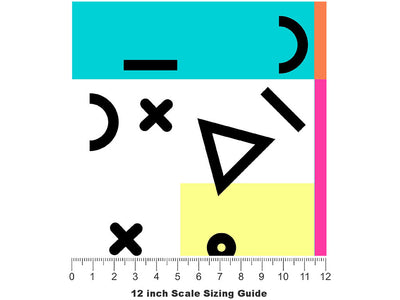 Rockin Memphis Abstract Vinyl Film Pattern Size 12 inch Scale~Rwraps Rockin Memphis Abstract Sizing Chart~2