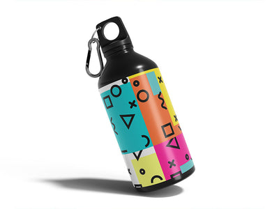 rockin memphis abstract geometric Water Bottle DIY Stickers