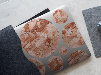 rojo coralito red marble stone DIY Laptop Stickers