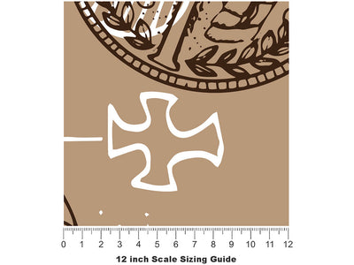 Roman Medallions Mystic Vinyl Film Pattern Size 12 inch Scale~Rwraps Roman Medallions Mystic Sizing Chart~2