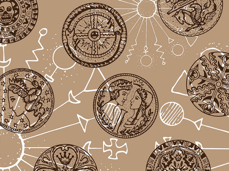 Roman Medallions Mystic Vinyl Wrap Pattern~Rwraps Series 914 Digitally Printed Vinyl Wrap~0
